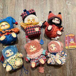Colorful Plush Clown Dolls Set